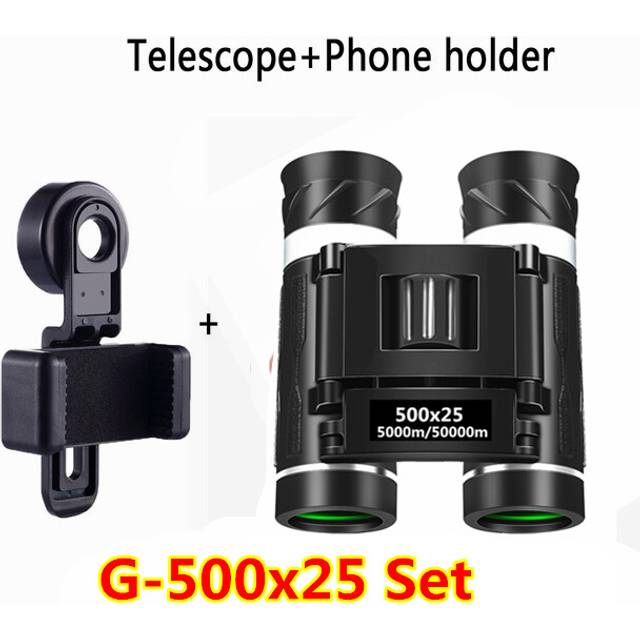 (G-500x25 Set) 600X25 HD 10X Powerful Binoculars Long Range High Magnification Super Zoom Telescope Vision For Camping Equipment Outdoor Sports