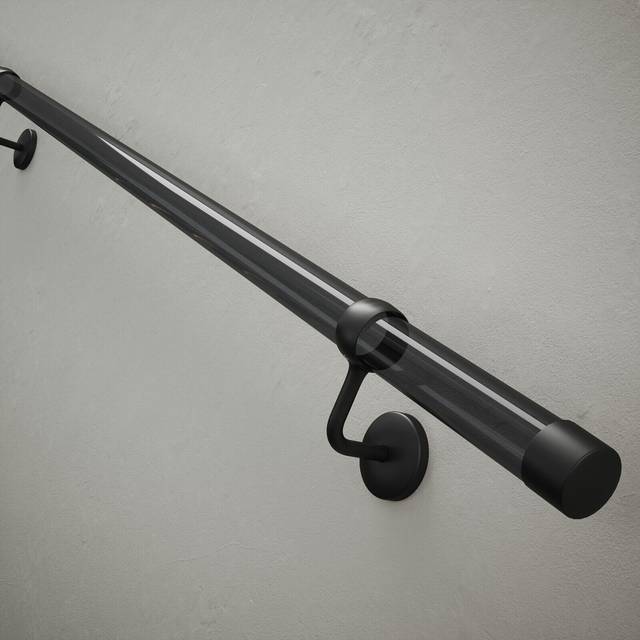 Rothley Acrylic Smokey Grey Indoor Handrail Kit - 1 x 1.2m