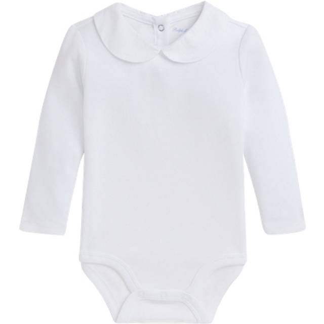 Polo Ralph Lauren 40/1 Intrlk Organicls Bodysuit-op- Stl. 12 mdr / 74 cm pojkar - Långärmad Body Från Magasin - Hvid (12 mdr / 74 cm)