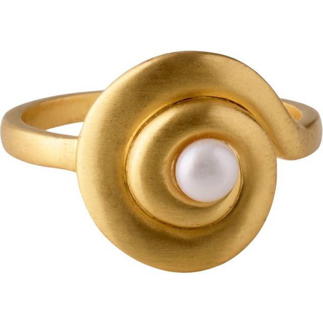Pernille Corydon Shell Flower Ring 18 kt. Guldpläterad Silver r-346-gp-52-1 - Dam - 925 Sterling Silver - Gold (52)