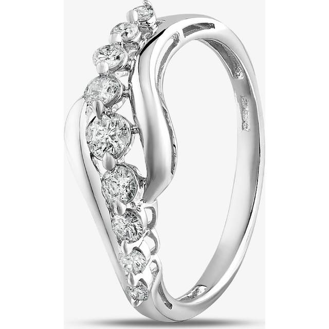 9ct White Gold 0.33ct Graduated Diamond Nine Stone Ring THR28367-33 Q - Silver