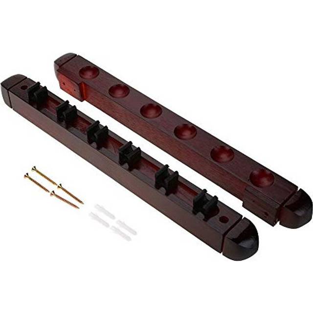 Wall Mounted Hardwood Billiard Cue Rack, Easy Installation Wooden Billiard Pool Cue Rack Stick Holder for Clubs