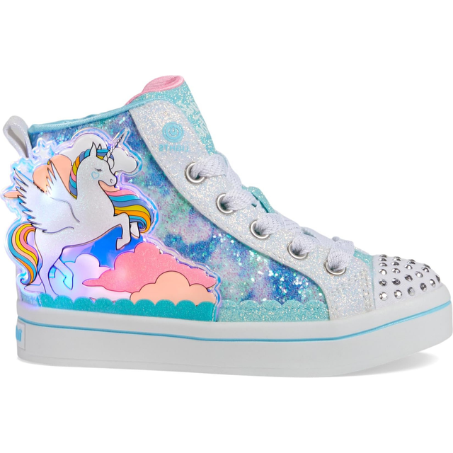 Skechers Twinkle Toes träningsskor, Blue Syntetic/Multi Trim, 13.5 UK, Blå syntetisk multi trim, 33 EU