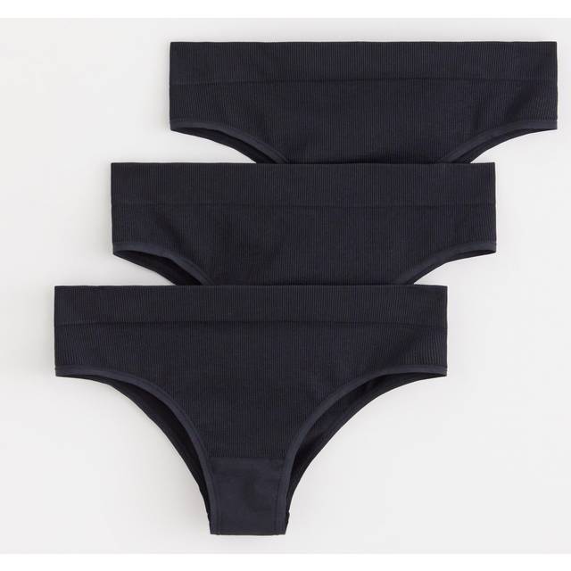LINDEX Brief Brazi High Seamless Rib |Svart |S
