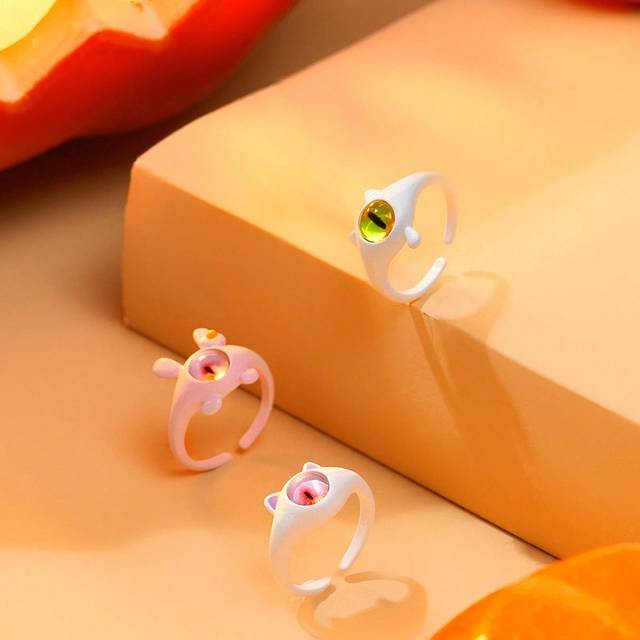 SHEIN 3pcs Halloween Cute Monster Ring For Kids