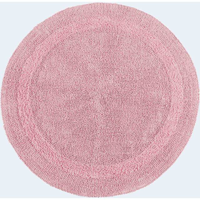 Homescapes Luxury Reversible Blush Pink Round 100% Cotton Bath Mat, 80 cm Round, Machine Washable, Super Absorbent, Soft and Hand-Tufted, Eco Friendly