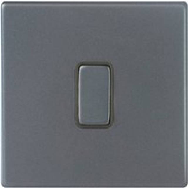 Hamilton Hartland G2 10A 1 Gang 2 Way Screwless Light Switch - Anthracite Grey with Grey Inserts  - 7G2AR21GA-QG