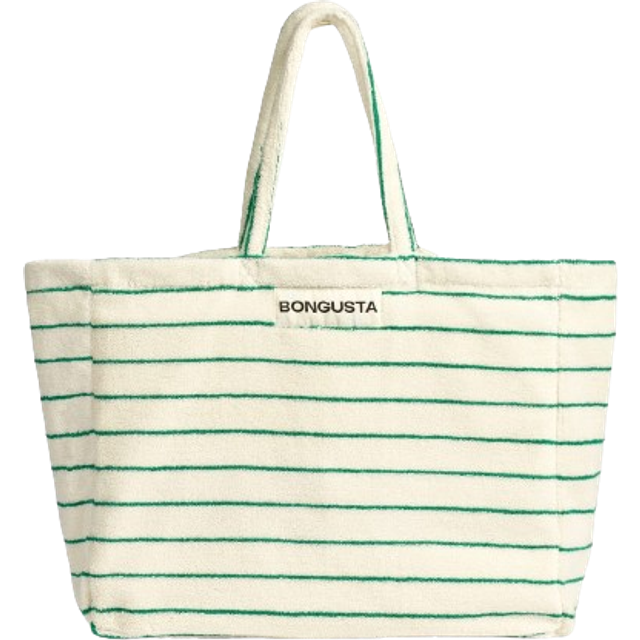 Bongusta - Naram Weekend Bag - Weekendväska - Pure White & Grass - L: 46 x W: 23 x H: 33 cm