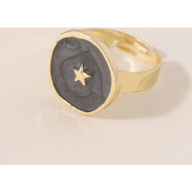 (StyleD) Alloy Heart Star Moon Earrings And Rings Set With Trendy Plated Necklace