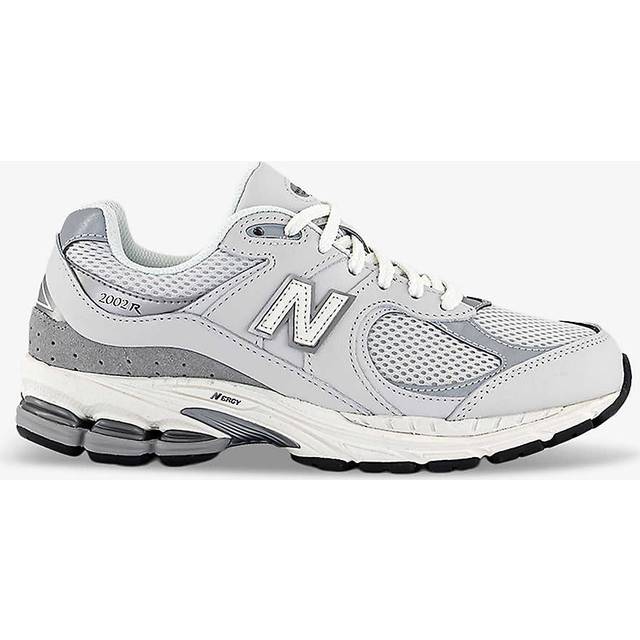 New Balance Mens Grey White 2002r Logo-embroidered Leather and Mesh Low-top Trainers Eur 39 / 5 Uk Men - GREY WHITE GREY