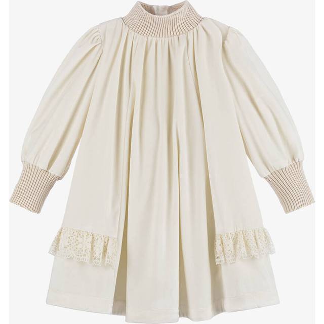 The Middle Daughter Girls Ivory Velvet & Lace Dress - 13-14 year