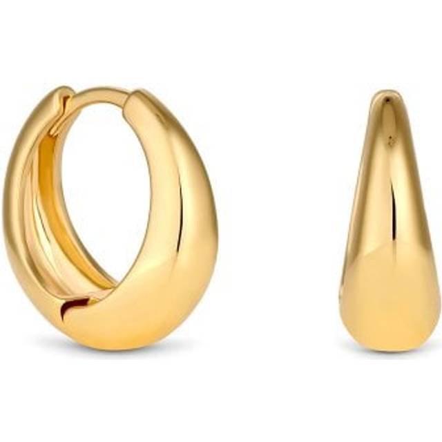 Jon Richard Jon Richard Gold Plated Polished Small Tapered Hoop Earrings