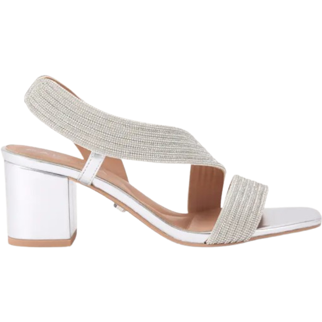 Carvela Gala Block Heel Sandals, Silver