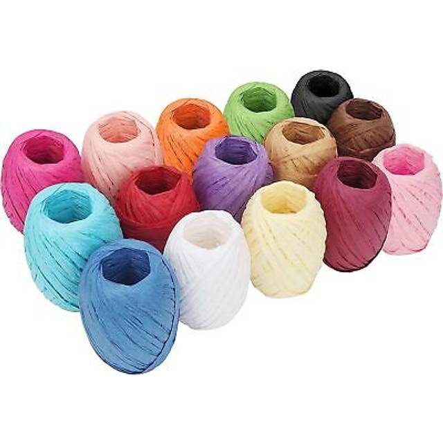 15 Pack Raffia Paper Ribbon - 18m / 59ft Per Roll - Packing String 15 Colours - Paper Twine Ideal for Gift Wrapping, DIY Decoration, Florist Bouquets,
