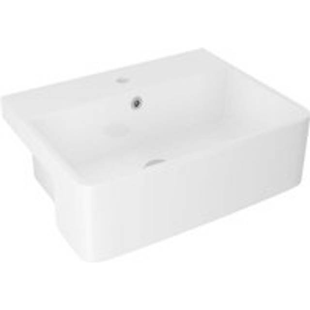 Delphi versa semi-recessed basin 550mm wide - 1 tap hole