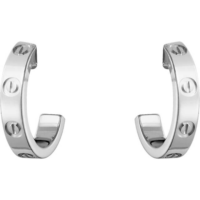 Cartier White Gold Love Hoop Earrings - One size