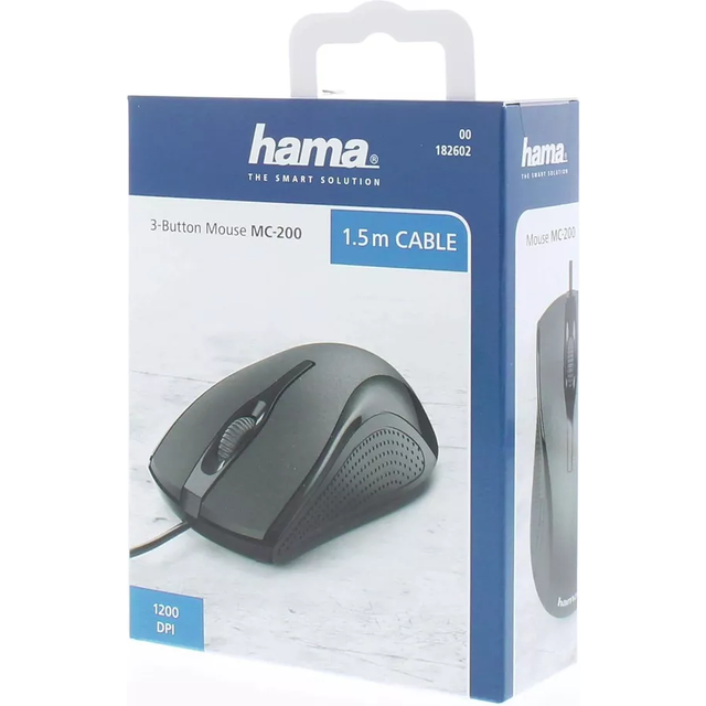 Hama Datormus med kabel (mus med 3 knappar för PC, bärbar dator eller bärbar dator, lämplig för höger- och vänsterhänta användare, 1000 dpi, operativsystem: Windows 11/10/8/7/Vista/XP, MAC OS 10.10