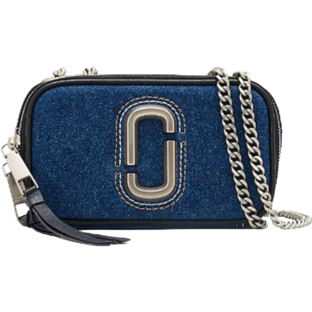 MARC JACOBS Marc Jacobs The Denim Chain Softshot Bag in Dark Wash