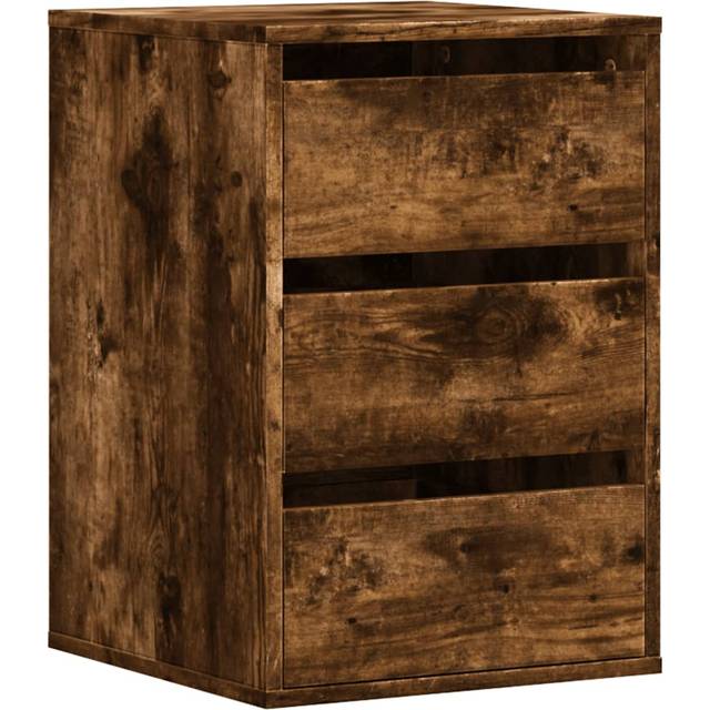 vidaXL Corner Chest of Drawers Smoked Oak 40x41x58 cm Engineered Wood - Brown