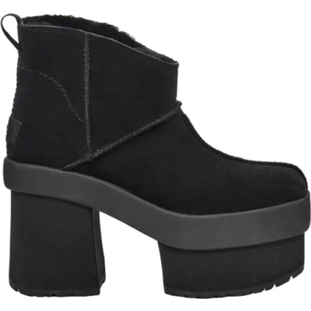 UGG® New Heights Platform Mini Boot in Black, Size 5, Suede/Polyester