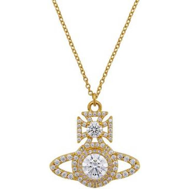 Vivienne Westwood Jewellery Womens Gold / White Cz Norabelle Brass and Cubic Zirconia Necklace