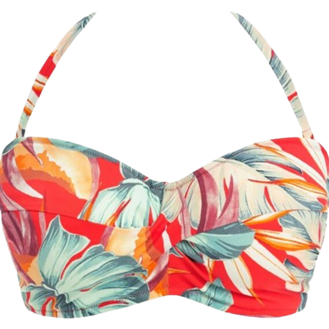 Fantasie Womens Bamboo Grove Twist Bandeau Bikini Top - Red Polyamide - Size 30D