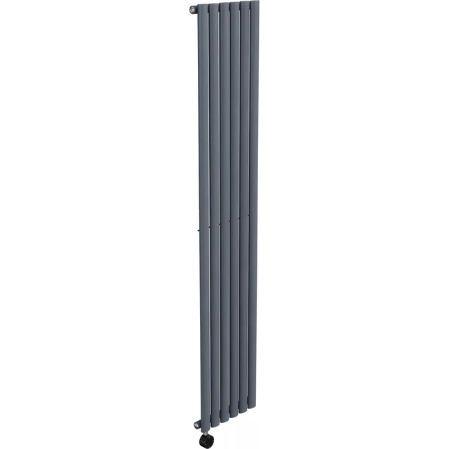 Anthracite Electric Vertical Designer Radiator 2kW with Wifi Thermostat - H1800xW354mm - IPX4 Bathroom Safe - Grey