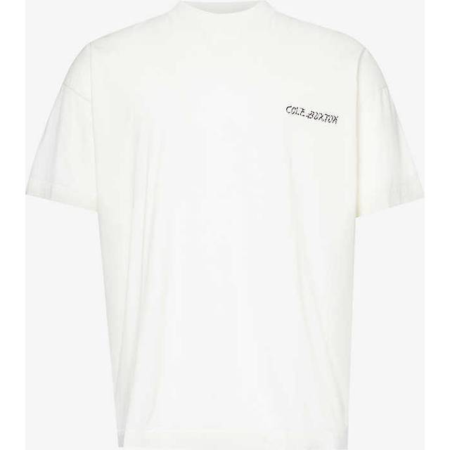 Cole Buxton Mens Vintage White Flame Brand-print Cotton-jersey T-shirt S - VINTAGE WHITE
