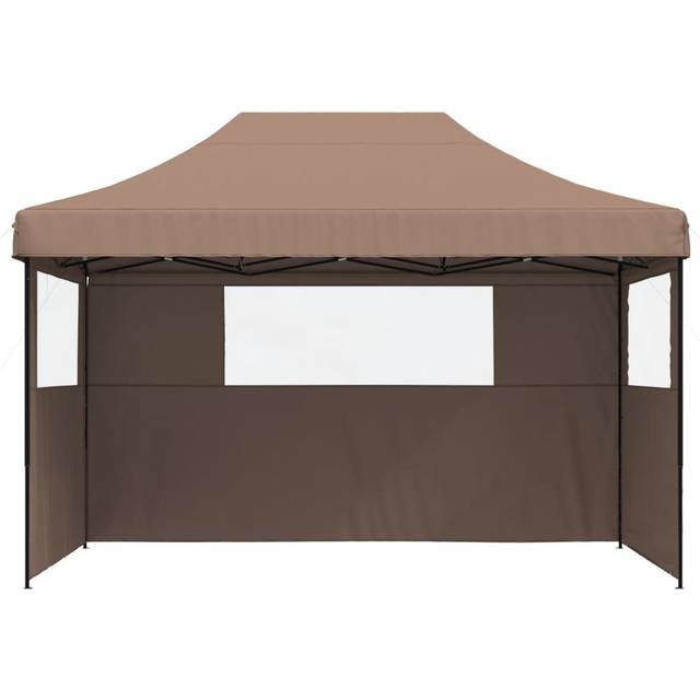 Vidaxl Foldable Party Tent Pop-Up With 3 Sidewalls - Brown (315cm H x 410cm W x 279cm D)