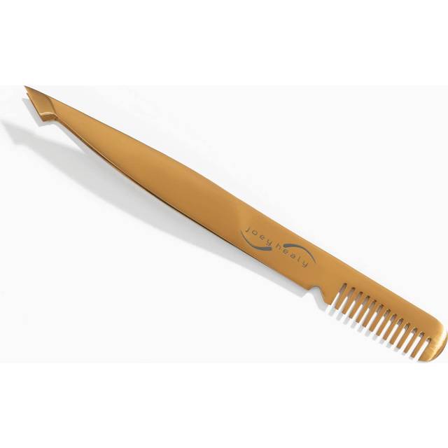 Joey Healy Pro Sculpting Tweezer  Pro-Performance Brow Tool  Steel Slanted and Pointed Tips for Precise Brow Shaping  Protective Travel Case