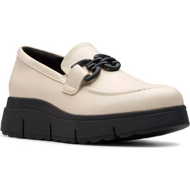Clarks Loriini Izzy Womens Loafers Colour: Cream, Size: 6.5