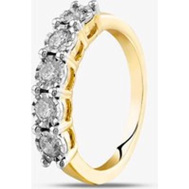 9ct Yellow Gold 0.50ct Diamond Five Stone Ring THR26487-50 9Y O