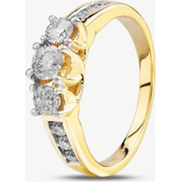18ct Yellow Gold 1.00ct Three Stone Diamond Shoulder Ring THR4901-100 18Y