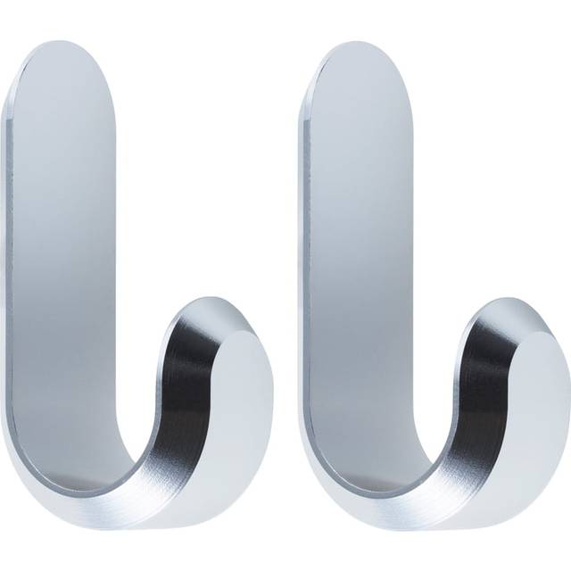 Normann Copenhagen - Curve Mini Hook Set of 2 - silber/BxHxT 2,1x5,8x3cm - silver (5.8 x 2.1 x 3.0cm)