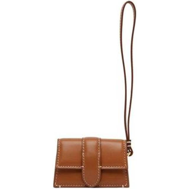 Jacquemus, Clutches, female, Brown, ONE SIZE, Brown Leather Wrist Strap Bag