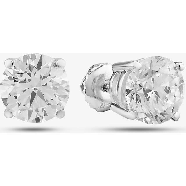 14ct White Gold Certificated Lab Grown 3.00ct Diamond Stud Earrings TH0583002 - Silver