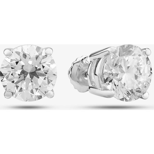 14ct White Gold Certificated Lab Grown 4.00ct Diamond Stud Earrings TH0583012 - Silver