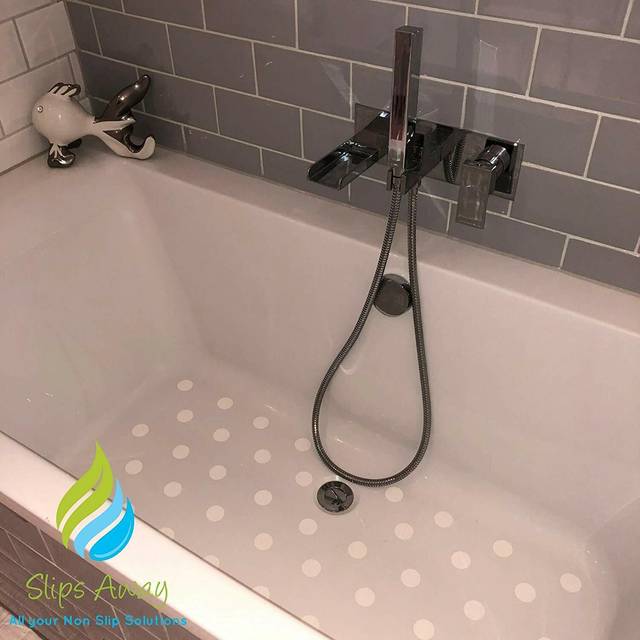 Non Slip Anti Skid Bath & Shower Stickers 28x White Discs - Fitting Template & Bath Degreaser Included