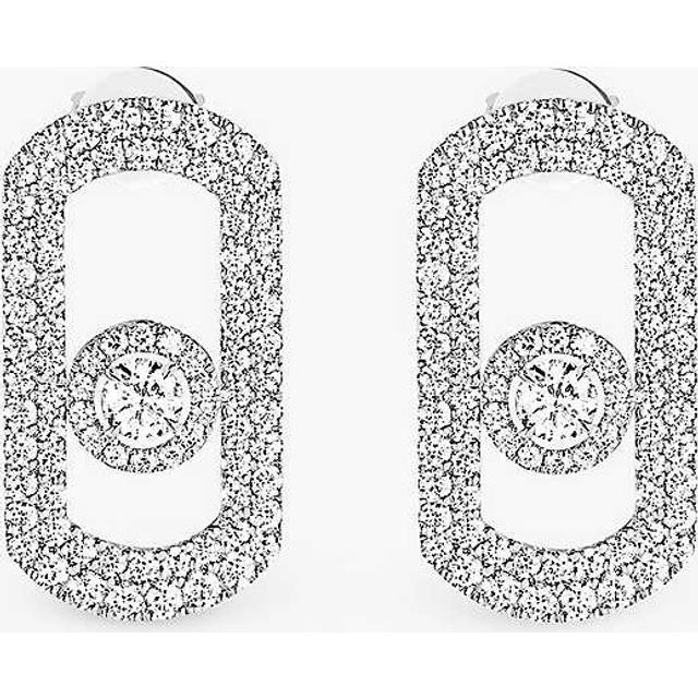 Messika Womens White Gold so Move Pav&#233; 18ct Yellow-gold and 1.3ct Diamond Earrings 1 Size - WHITE GOLD