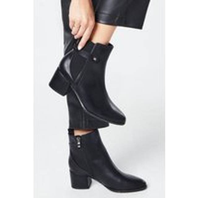 Womens Ahio Medium Block Heel Chelsea Ankle Boots - Black - 8