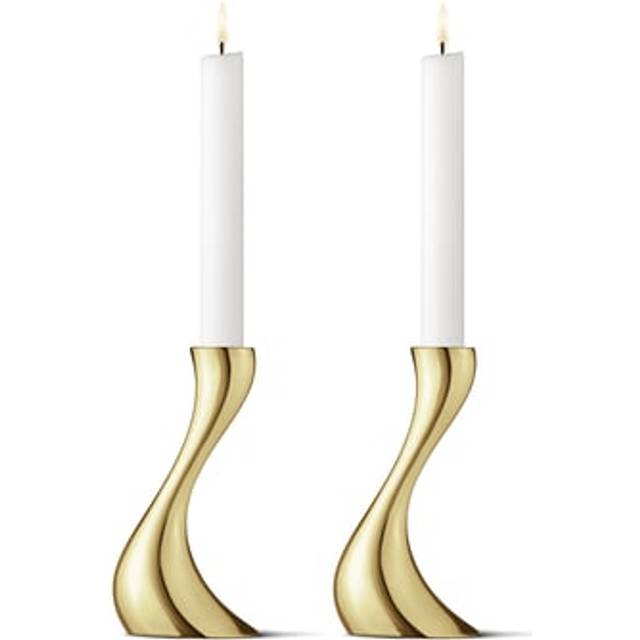 Georg Jensen - Cobra ljusstake 16 cm 2-pack guld