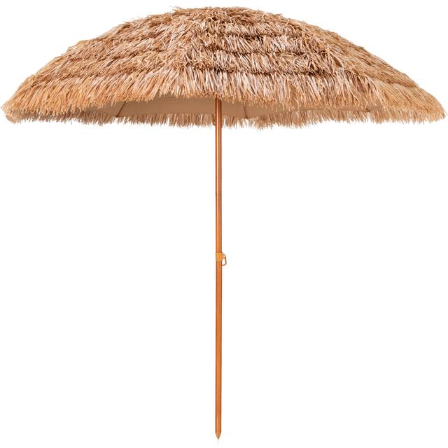 205 cm Thatched Tiki Patio Umbrella with 8 Ribs for Sun Protection