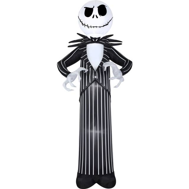 10FT Nightmare Before Christmas Jack Skellington Inflatable Halloween Prop | Disney Decorations - Black&#47;White (One-Size)