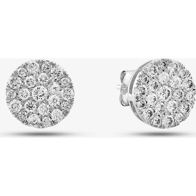 9ct White Gold 1.00ct Brilliant Cut Diamond Cluster Stud Earrings THE6490-100NEW - Silver