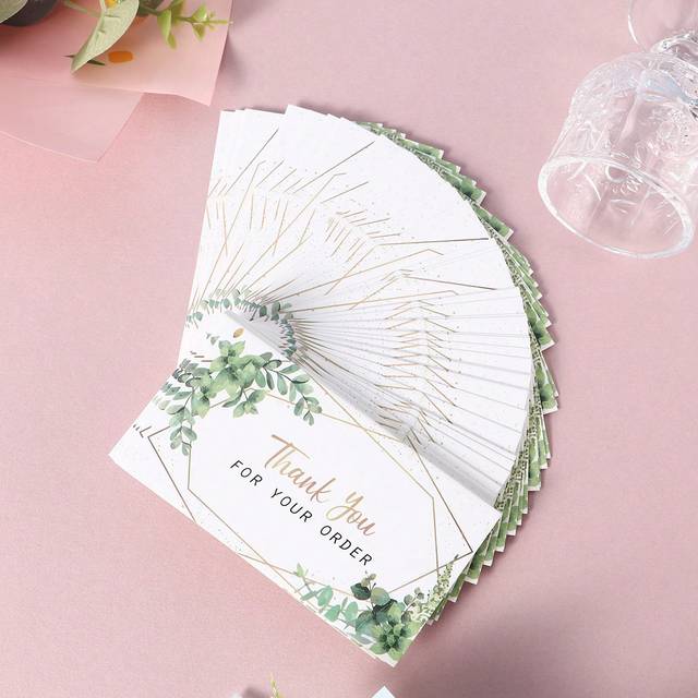 SHEIN 50pcs Thank You Cards, Greeting Cards, Message Cards For Gifts, Wedding Invitations Valentine Day