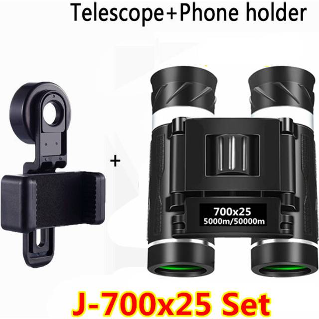 (J-700x25 Set) 600X25 HD 10X Powerful Binoculars Long Range High Magnification Super Zoom Telescope Vision For Camping Equipment Outdoor Sports