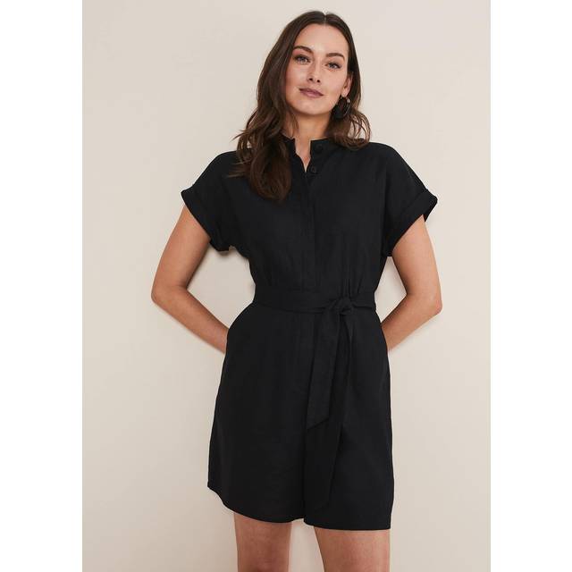 Phase Eight Women's Paige Linen Playsuit - Black - 10