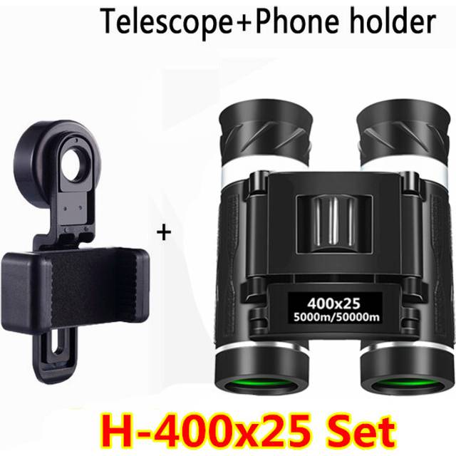 (H-400x25 Set) 600X25 HD 10X Powerful Binoculars Long Range High Magnification Super Zoom Telescope Vision For Camping Equipment Outdoor Sports