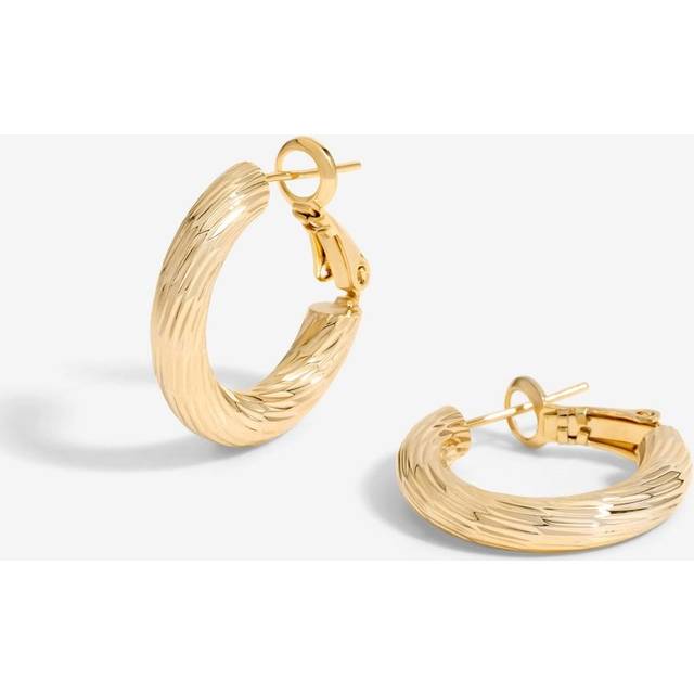 Jon Richard Jon Richard Gold Plated Polished Diamond Cut Hoop Earrings