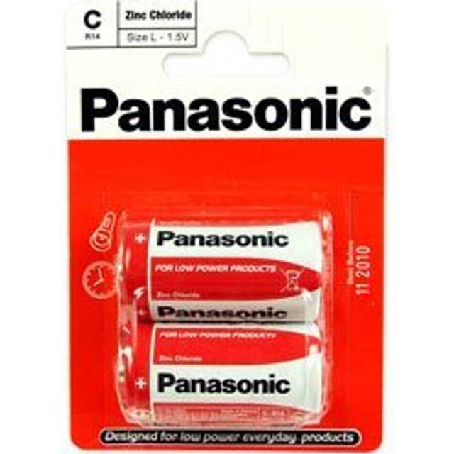 Panasonic R14RZ-2BP Zinc Chloride C Size Battery - 2 Packs
